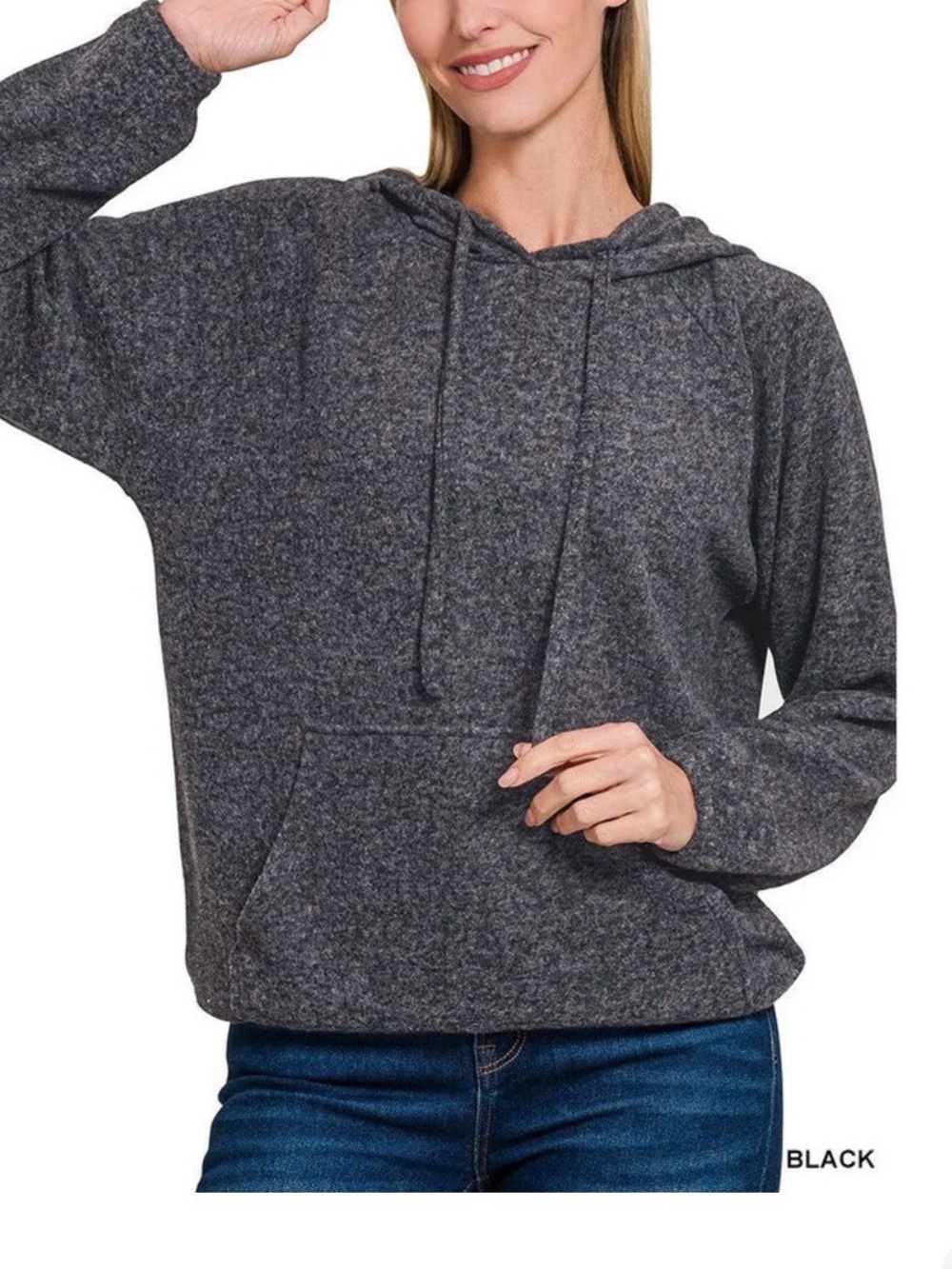 Zenana brushed hacci hooded sweater Sizes S, M, L